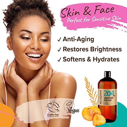 Naissance Aceite Vegetal de Albaricoque 1 Litro - 100% puro, prensado en frío, vegano y no OGM