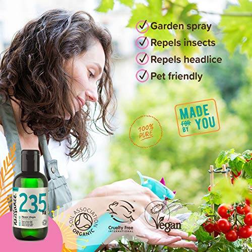 Naissance Aceite Vegetal de Neem Virgen BIO n. º 235 – 100ml - Puro, natural, certificado ecológico, prensado en frío, vegano y no OGM.