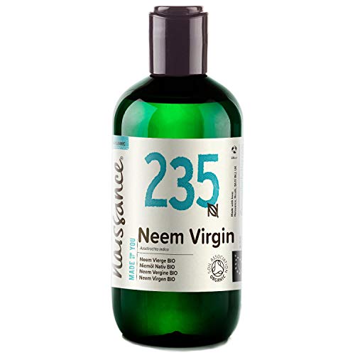 Naissance Aceite Vegetal de Neem Virgen BIO n. º 235 – 250ml - Puro, natural, certificado ecológico, prensado en frío, vegano y no OGM.
