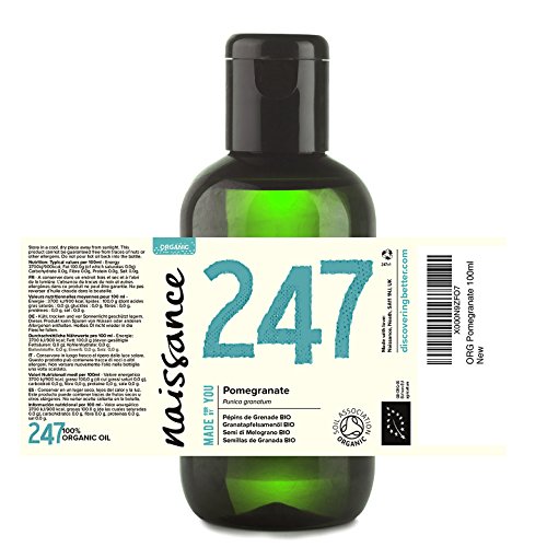 Naissance Aceite Vegetal de Semillas de Granada BIO 100ml - 100% puro, prensado en frío, certificado ecológico, vegano y no OGM