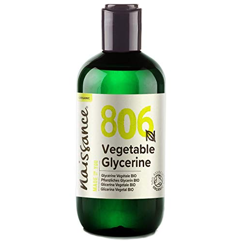 Naissance Glicerina Vegetal BIO n. º 806 – 250ml – Vegana, kosher, certificada ecológica y no OGM – Humectante natural ideal para elaborar productos cosméticos para la piel y el cabello.