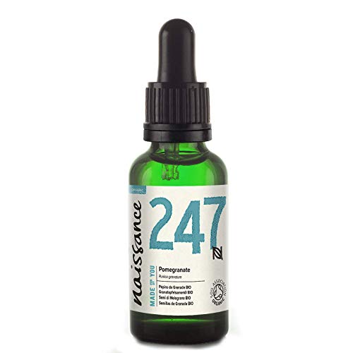 Naissance Semillas de Granada BIO - Aceite Vegetal Prensado en Frío 100% Puro -Certificado Ecológico - 30ml