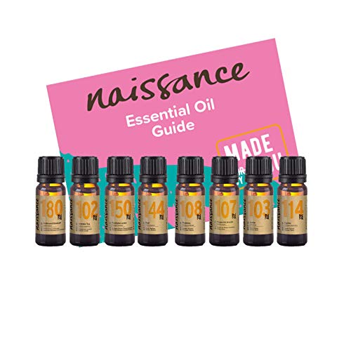 Naissance Set Aromaterapia Purificante y Depurante Top 8 Aceites Esenciales - Ciprés, limón, menta, romero, albahaca, eucalipto citriodora, lavanda, cedro del Himalaya.