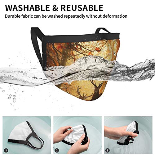 naizi Recubrimiento facial-3 capas-Mascarilla facial de algodón-Tercera capa (media) de interfaz electrostática no tejida-Lavable y reutilizable-Transpirable y cómoda