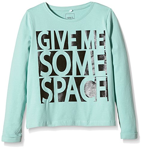NAME IT nitEMILIE K LS Oversize Top 116 Camiseta de Manga Larga, Blau (Canal Blue), 11 años para Niños