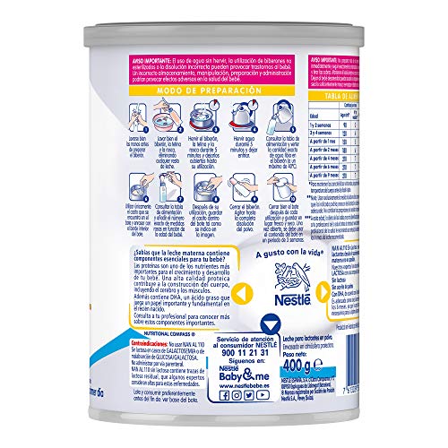 NAN AL110 - Tratamiento dietético de lactantes y niños con intolerancia a la lactosa, frecuentemente asociada a trastornos diarreicos, 400 g