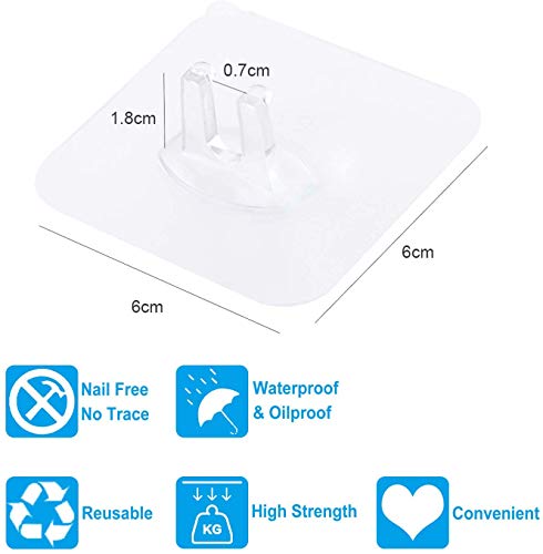 Naomo Ganchos Adhesivos Multiusos, Sostenedor de Maquinilla de Afeitar Autoadhesivo Reutilizable para Cocina y Baño (10 Pack, Sostenedor Transparente)