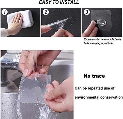 Naomo Ganchos Adhesivos Multiusos, Sostenedor de Maquinilla de Afeitar Autoadhesivo Reutilizable para Cocina y Baño (10 Pack, Sostenedor Transparente)