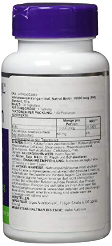 Natrol Biotin 10,000mcg, Maximum Strength, 100 Tablets [Kitchen]