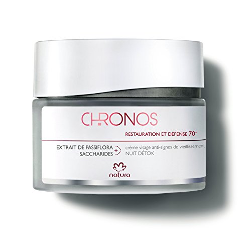 Natura Brasil – Chronos – crema facial anti-signes noche détox – Defensa y restauración 70 + – 40 ml