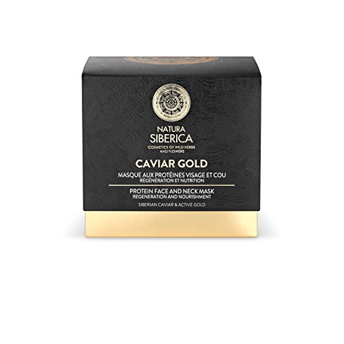 Natura Siberica Caviar Gold Mascarilla de Proteínas para Rostro y Cuello, Regeneración y Nutrición - 50 ml