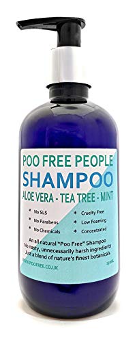 NATURAL - CHAMPÚ con ALOE VERA, ARBOL DEL TÈ & MENTA - 250ml - por POO FREE - Sin Sulfatos, Sin Parabenos, Sin Silicona. Concentrado, Fàcil de Enjuagar.