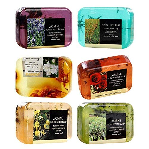 Natural Jabón – 1PCS Jabón de hierbas con Romero, lavanda, Árbol de Té y Rose, hecha, Handgemachte bio Jabón con bio mandelöl y Bio Manteca, Cuidado Facial Y corporal Cuidado (colores aleatorios)