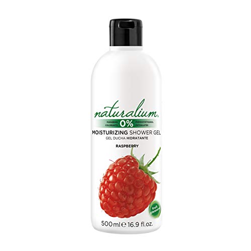 Naturalium Gel de baño aroma Frambuesa - Gel de ducha hidratante con olor a fruta fresca. Sin Parabenos ni Colorantes. Formato 500 mL