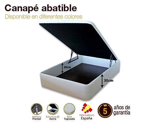 Naturconfort Canapé Abatible Tapizado Tapa 3D Chocolate Low Cost Beige 80x190cm Envio y Montaje Gratis