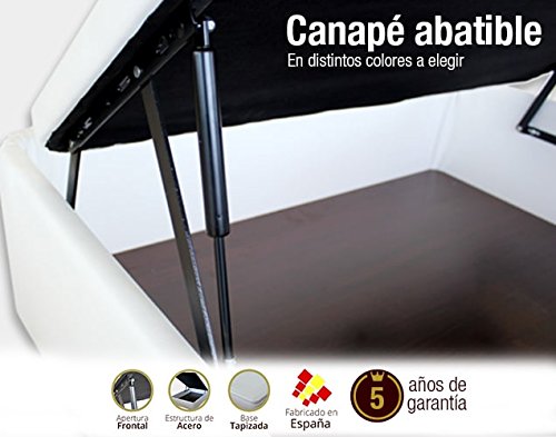 Naturconfort Canapé Abatible Tapizado Tapa 3D Chocolate Low Cost Beige 80x190cm Envio y Montaje Gratis