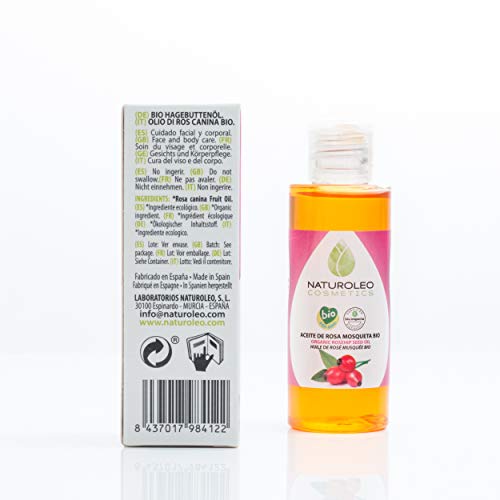 Naturoleo Cosmetics - Aceite Rosa Mosqueta BIO - 100% Puro y Natural Ecológico Certificado - 50 ml