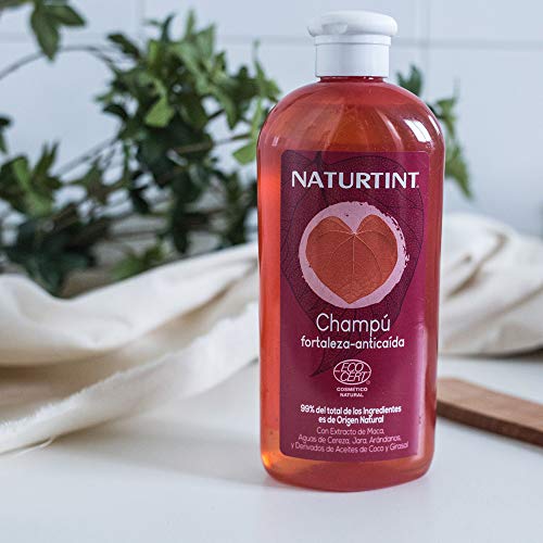 Naturtint Eco Champú de Maca Fortaleza Anticaída - Limpia, Fortalece y aporta Densidad | Frena caída y Aumenta el Brillo Capilar | Sin Sulfatos SLES, SLS ni Parabenos | 99% Ingr. Naturales - 330ml