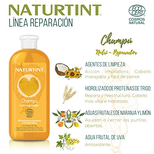 Naturtint Eco Champú Nutrición, Limpia y Repara Profunda Cabellos Secos 330ml