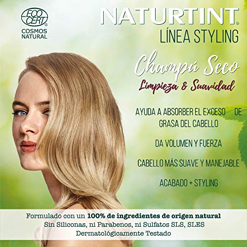 Naturtint Eco Champú Seco, Limpieza y Suavidad, 100% Ingrediente Natural 20ml