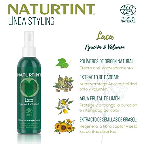 Naturtint Laca Fijadora Styling, Más Volumen, Rrillo y Acabado y Natural 175ml