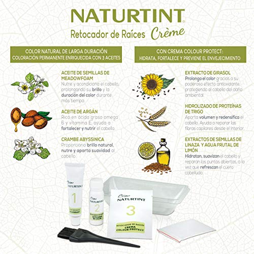 Naturtint Retocador de Raíces sin Amoníaco, 100% Cobertura, Castaño Claro