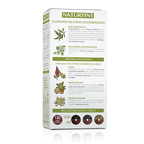 Naturtint Tinte Sin Amoniaco, Ingrediente Vegetal, 5.5 Caoba Chispeante 170ml