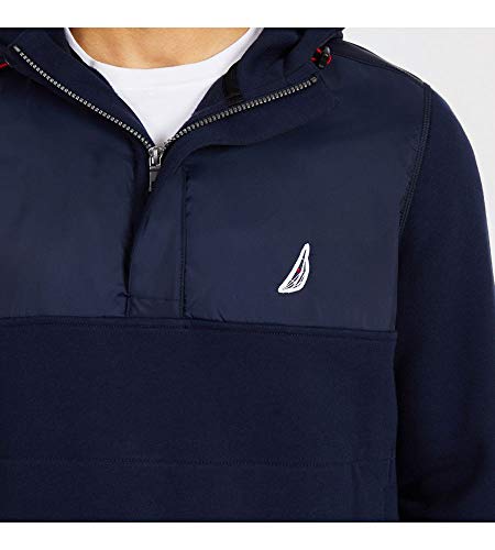 Nautica Tech Fleece Hoodie Pullover Sudadera con Capucha, Azul (Navy 4nv), Small (Tamaño del Fabricante:S) para Hombre