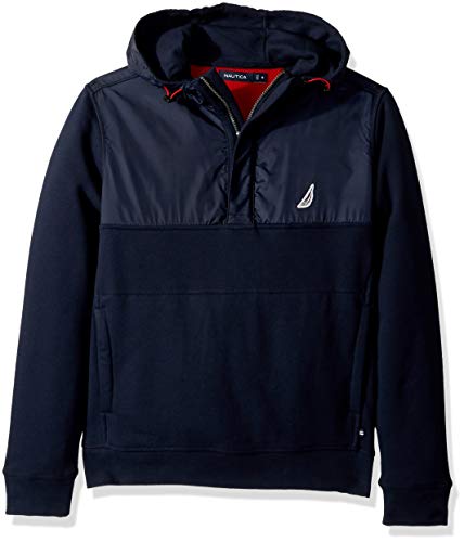 Nautica Tech Fleece Hoodie Pullover Sudadera con Capucha, Azul (Navy 4nv), Small (Tamaño del Fabricante:S) para Hombre