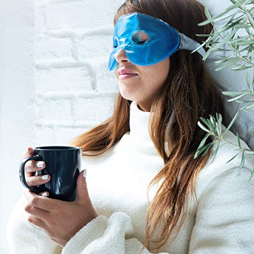 Navaris 2x Antifaces de gel para los ojos - 2x Máscaras reutilizables para calor y frío - Reduce ojeras bolsas dolor de cabeza y ayuda a dormir