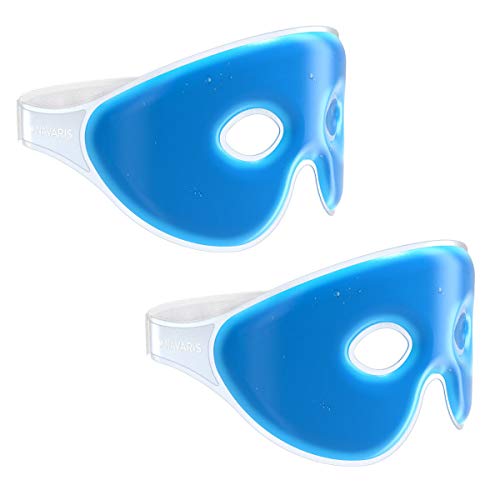 Navaris 2x Antifaces de gel para los ojos - 2x Máscaras reutilizables para calor y frío - Reduce ojeras bolsas dolor de cabeza y ayuda a dormir