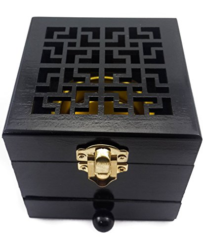 Nazaret Store de madera gris quemador de incienso de resina soporte caja de madera natural negro Destilador buque