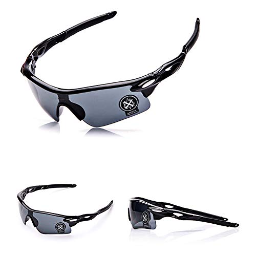 Ndier - Gafas de sol deportivas para hombre y mujer con protección UV400, color negro
