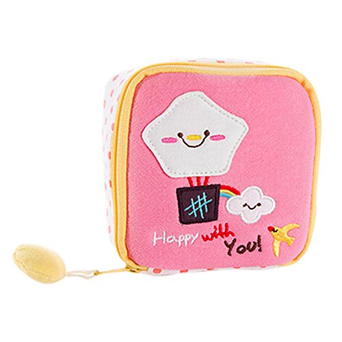 Neceser, de Gespout; bolsa con dibujos, pequeña bolsa multiusos, para dinero, cosméticos, compresas, dinero, etc., Rosa, 10.5 * 10.5 * 4 cm