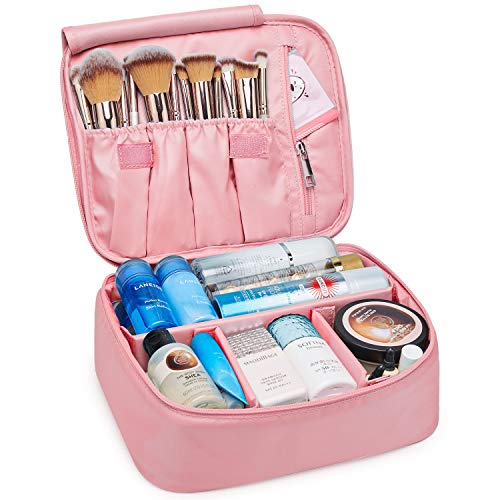 Neceser de maquillaje de viaje, bolsa de aseo grande, organizador para mujeres y niñas, rosa (Rosa) - NW5023