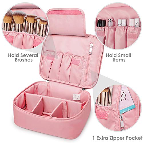 Neceser de maquillaje de viaje, bolsa de aseo grande, organizador para mujeres y niñas, rosa (Rosa) - NW5023