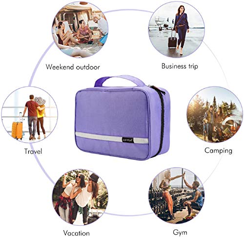 Neceser de Viaje, Neceser Maquillaje Grande para Hombre y Mujer, Carttiya Bolsa de Aseo Impermeable para Colgar (X Morado)