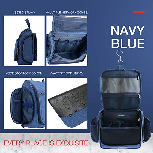 Neceser de Viaje para Colgar Damas y Hombres Japoece Bolsa cosmética impermeable para el hogar de gran capacidad Bolsa de maquillaje personal Ejercicio físico vacaciones viaje de negocios（Azul oscuro）