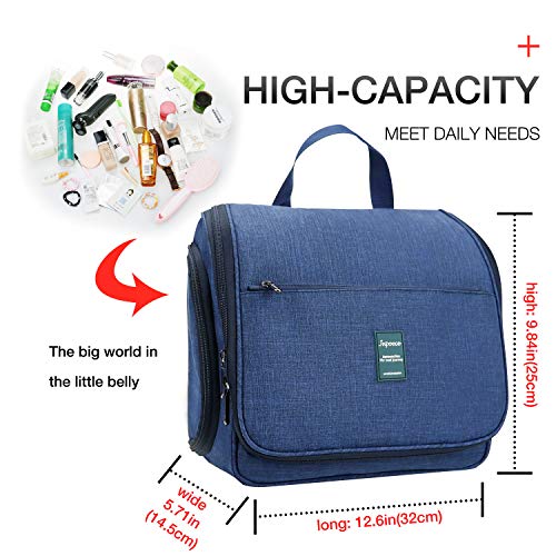 Neceser de Viaje para Colgar Damas y Hombres Japoece Bolsa cosmética impermeable para el hogar de gran capacidad Bolsa de maquillaje personal Ejercicio físico vacaciones viaje de negocios（Azul oscuro）