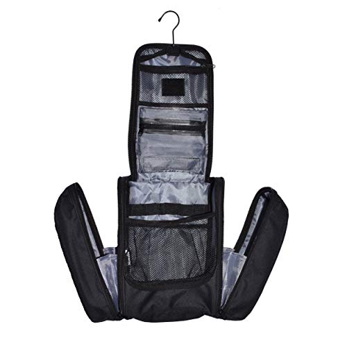 Neceser Extra Grande de Nomalite | Kit de Bolsa de Mano de Colgar, Impermeable XL/Neceser para Hombre y Mujer. Incluye Gancho de Metal y una Funda Transparente extraíble para Viajar con líquidos.