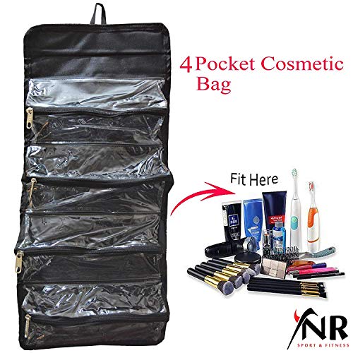 Neceser organizador de maquillaje enrollable para colgar joyas