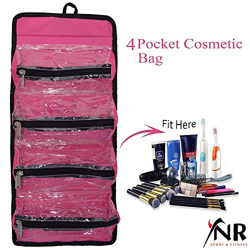 Neceser organizador de maquillaje enrollable para colgar joyas