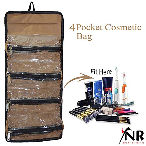 Neceser organizador de maquillaje enrollable para colgar joyas