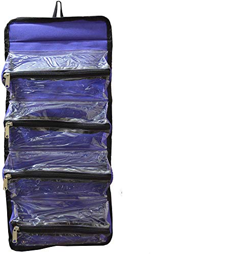 Neceser organizador de maquillaje enrollable para colgar joyas