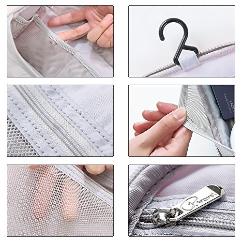 Neceser para Colgar para Mujer Bolsas de Aseo Grande de Viaje Impermeable Organizador Accesorios de Baño con Asas para Negocios Viajes Vacaciones - Flamingo