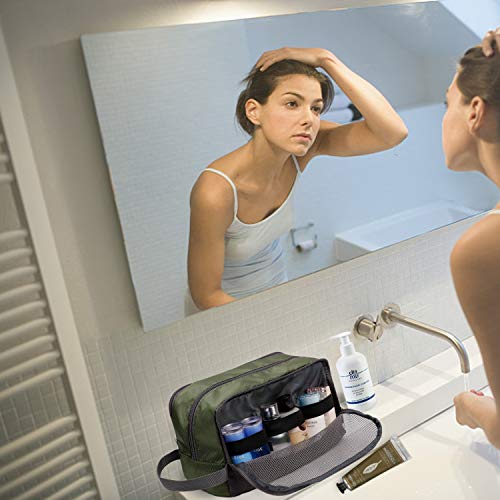 Neceser pequeño nylon Dopp kit ligero bolsa de afeitar para hombres y mujeres, A-ejército Verde (Verde) - 5031