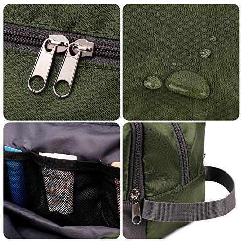 Neceser pequeño nylon Dopp kit ligero bolsa de afeitar para hombres y mujeres, A-ejército Verde (Verde) - 5031