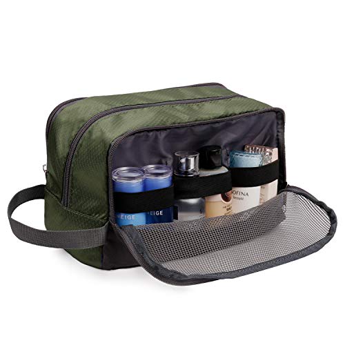 Neceser pequeño nylon Dopp kit ligero bolsa de afeitar para hombres y mujeres, A-ejército Verde (Verde) - 5031