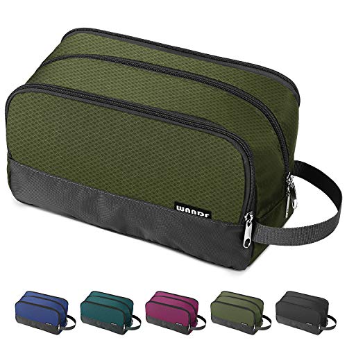 Neceser pequeño nylon Dopp kit ligero bolsa de afeitar para hombres y mujeres, A-ejército Verde (Verde) - 5031