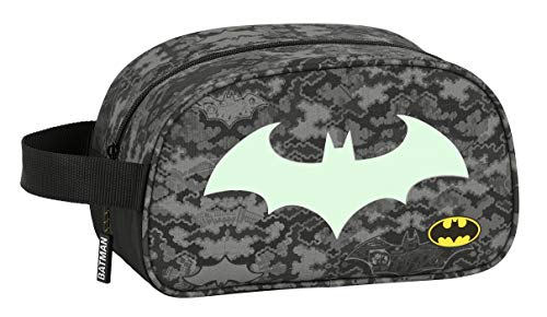 Neceser Safta Escolar Infantil Mediano con Asa de Batman Night, 260x120x150mm